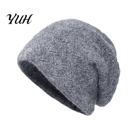 Layered Style Winter Beanies for Girls Knit Women, Thick Slouchy Skull Cap with Diamond Warm Woolen Cold Weather Texture, Soft Cozy Casual Hat Outdoor