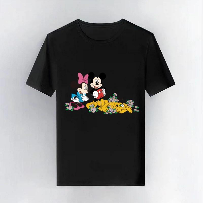 Minnie Mickey Pluto Flowers Cartoon T-shirt S