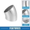 A ABSOPRO 45 Degree Steel Exhaust Elbow Pipe Bend Tube, Durable 32mm OD Modified Exhaust Elbow Pipe, SS304 Stainless Steel, Silver Tone (Set of 4