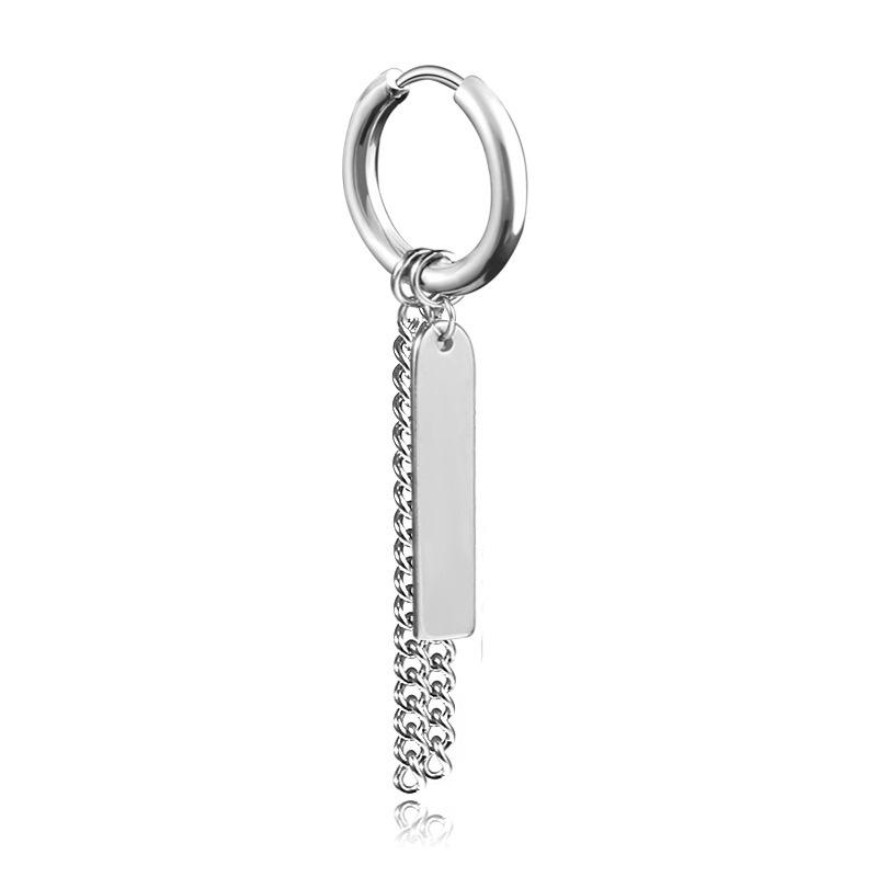 Unisex Fake Piercing Titanium Stud Earrings - No Hole Ear Clips, Trendy Korean Style