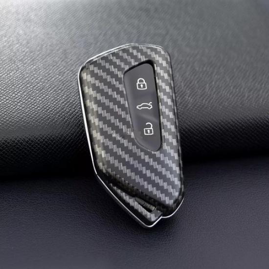 Carbon Fiber Car Key Fob Cover Case Shell For VW Golf GTI MK8 ID.4 -