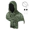Medieval Style Hooded Cloak Scarf with Distressed Fabric and Metal Brooch Fastener for Cosplay LARP Renaissance Festival Costume Accessory