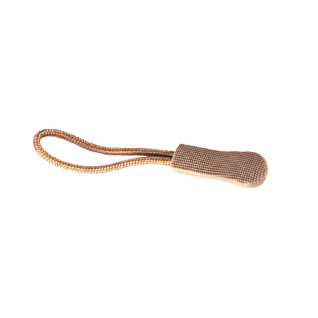 10x Zipper Pulls Slider Cord Rope Puller Ends Lock Zip Clip Buckle For Bag EDC Khaki