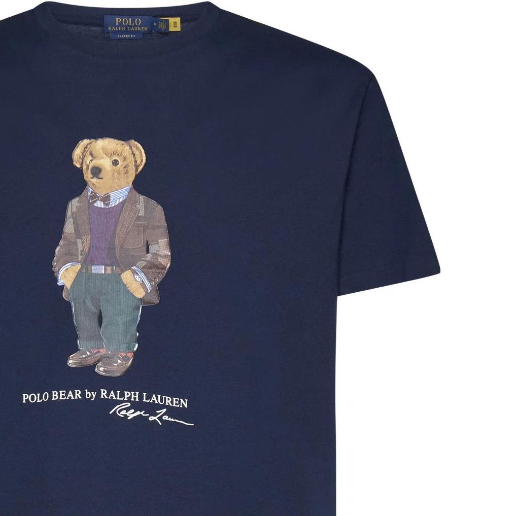Polo Ralph Lauren Animal Print Pullover Crew Neck Short Sleeve T-Shirt Men T-shirts Navy-Blue 710854497-026