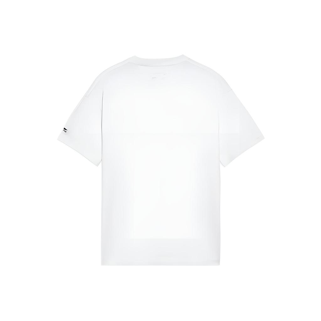 Li-Ning SS22 Sports Trend Series Seasonal Element Print Loose Round Neck T-Shirt Unisex Tops White AHSS327-1