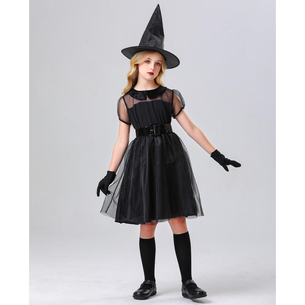Children's witch costumes, halloween girl magic witch cos show costumes