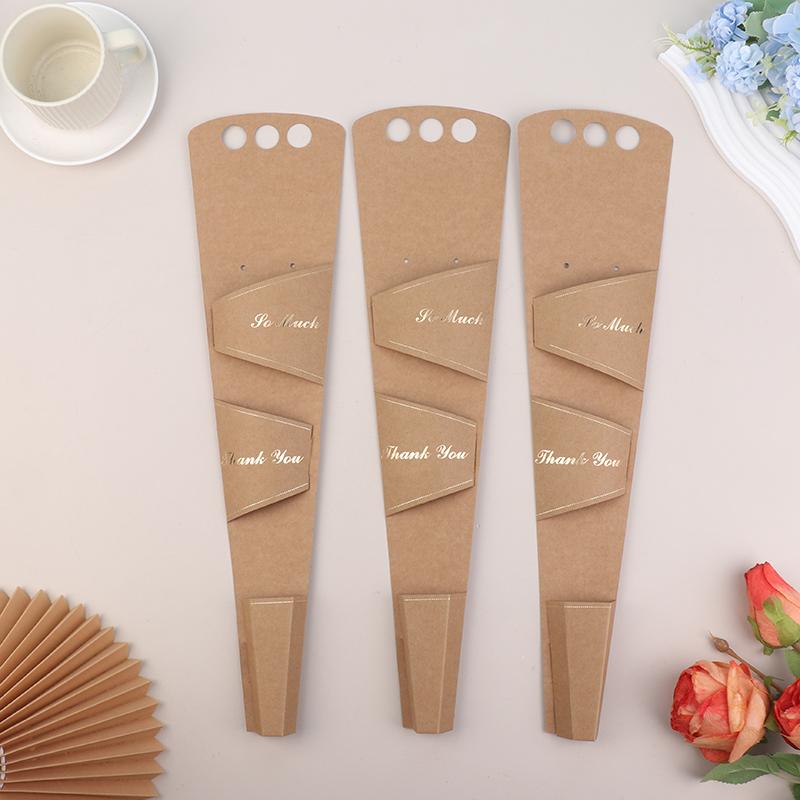 

3Pcs 13X50Cm Cardboard Wrapping Paper For Single Flower Box Bouquet Packaging Boxes Portable Gift Boxes Bouquet коричневий