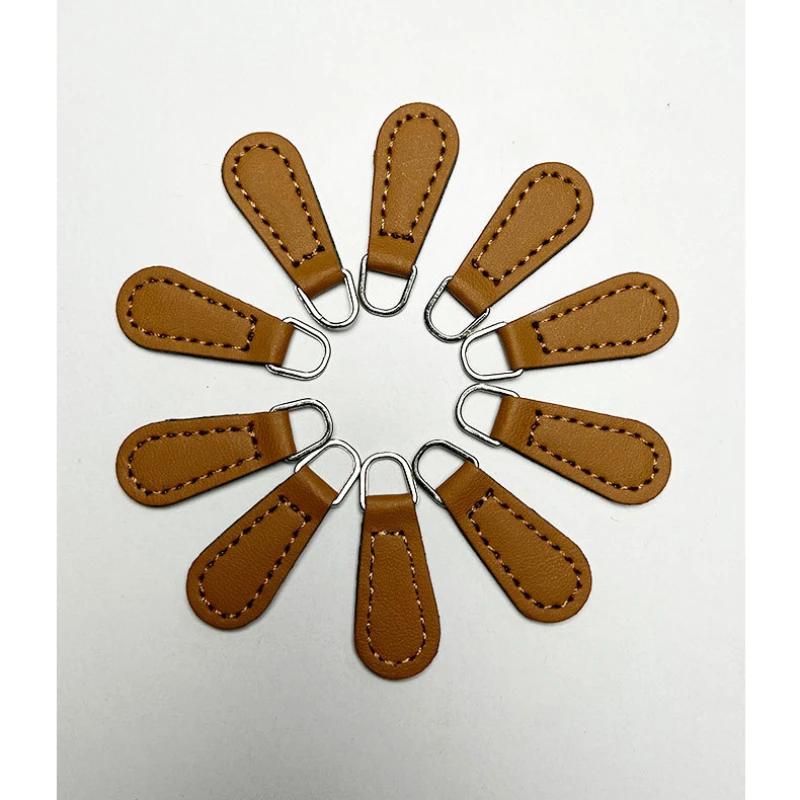 

10 шт. симпатичных застежек-молний высокого качества, однотонные застежки-молнии из искусственной кожи, аксессуары для сумок-карандашей и сумок коричневый