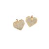 Copper Micro-Inlaid Zircon Heart Stud Earrings: Fashionable European and American Women's Style.