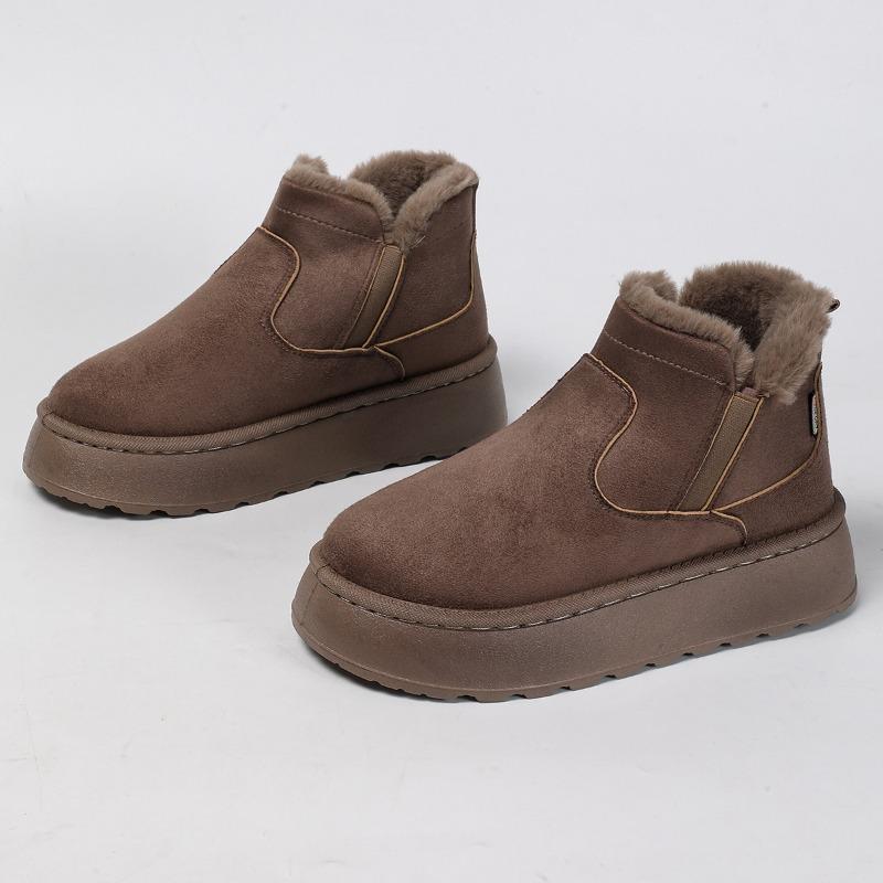 Autumn and winter new fleece thickened warm women's cotton boots casual versatile thick-soled plush women's snow boots