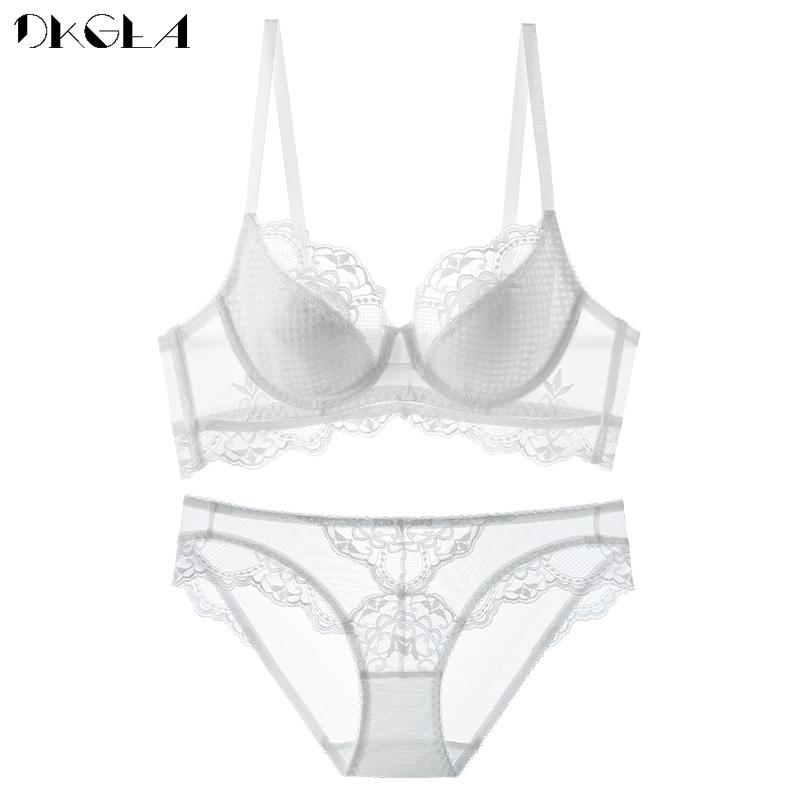 

DKGEA тонкий бюстгальтер с кружевным бюстгальтером женское нижнее белье больших размеров сексуальное 95D белый