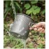 Oală de Camping din Titan Pur cu Mâner 1.4L Ușoară Gătit în Aer Liber Supă Instant Noodles Terci Fierbere Apă