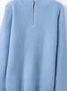 2026 Autumn/Winter Women's Half-Zip Ribbed Cashmere Sweater