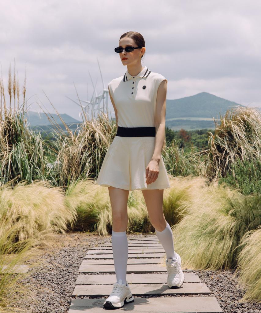 OBER GOLF Air Move Pleated Skirt (Cream)