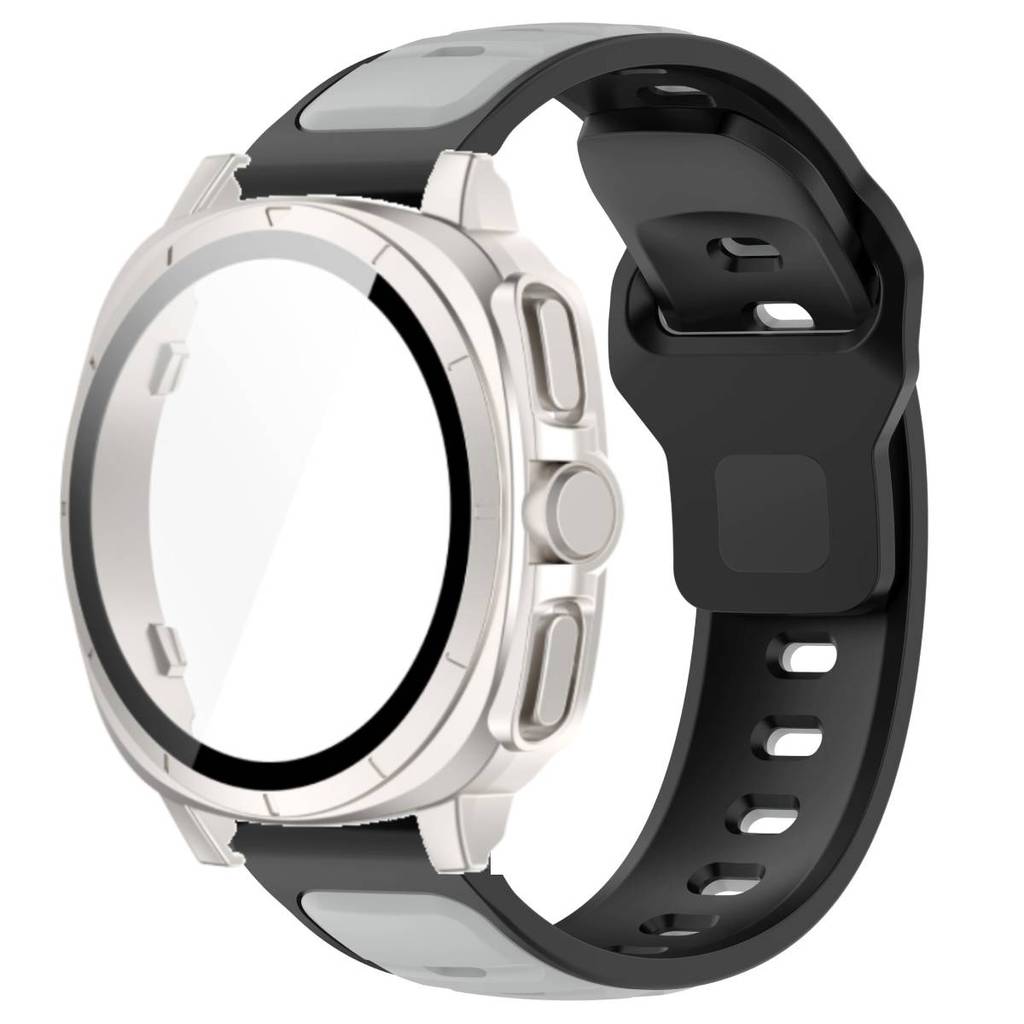 Silicone Band +Tempered Glass Case For Samsung Watch 7 40mm 44mm Strap Protector Cover For Samsung Galaxy Watch 7 44mm 40mm