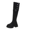 Fashion Winter Warm Cotton Women Knee High Boots Concise Punk Modern Long Boots Thick Heels Ladies Shoes