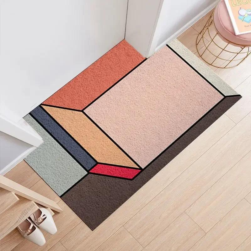 Minimalist Doormat Modern Style Entry Door Household Cuttable Foot Pad, Dirt-resistant and Easy To Clean Floor Mat