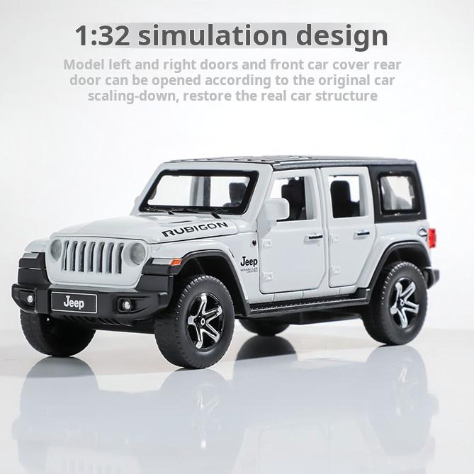 1/32 Jeep Wrangler Rubicon Off-Road Vehicle Simulation Alloy Car Model Kids Pull Back Collection Ornament & Desktop Decoration ALS1