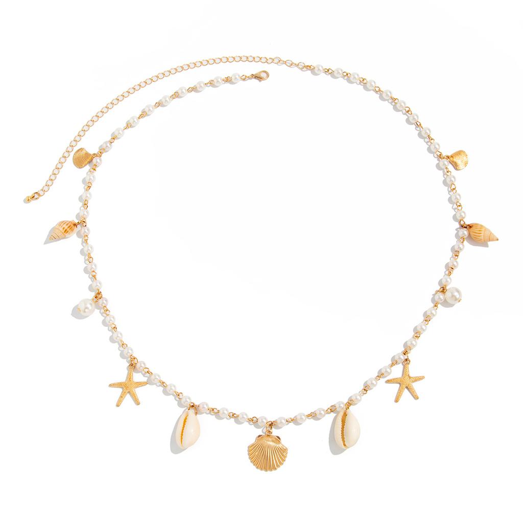 Vacation Wind Conch Starfish Scallop Shell Sexy Waist Chain Body Chain Imitation Pearl Body Chain Female