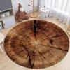 Hot Sale Wood Grain Round Carpet Soft Non-slip Tree Ring Rug Natural Retro Floor Mat for Living Room Balcony Home Decor