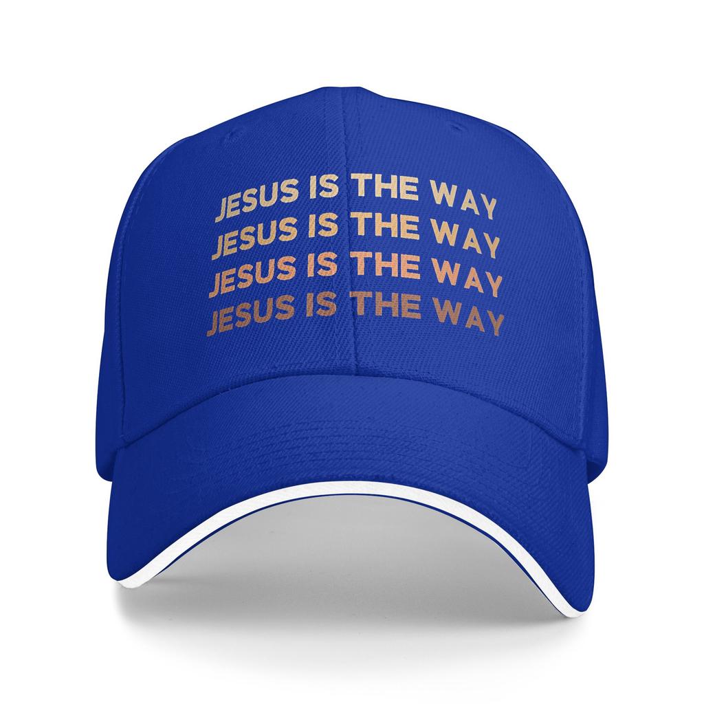 Jesus Is The Way Christian Faith Typography Baseball Caps Hip Hop  Sandwich Hat Unisex Adjustable Sun Cap Outdoor