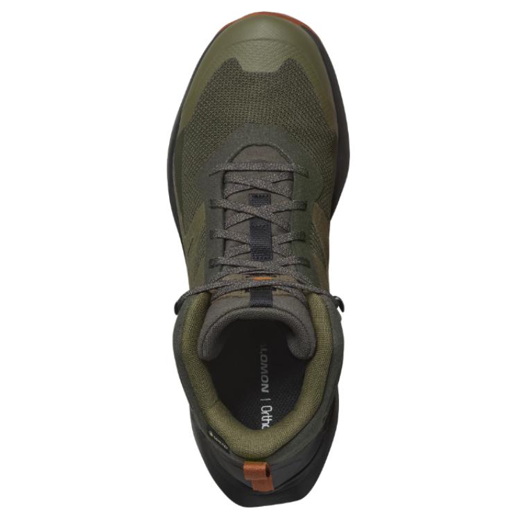 SALOMON Elixir Active Comfortable Durable Non-Slip Waterproof Mid-Top Hiking Shoes Men Hiking Shoes Olive-Green L47560300