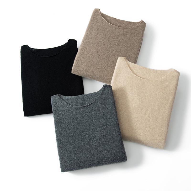 Women's 100% Pure Cashmere One-Shoulder Long Sleeve Sweater - Soft, Loose-Fit Knitwear for Autumn/Winter.