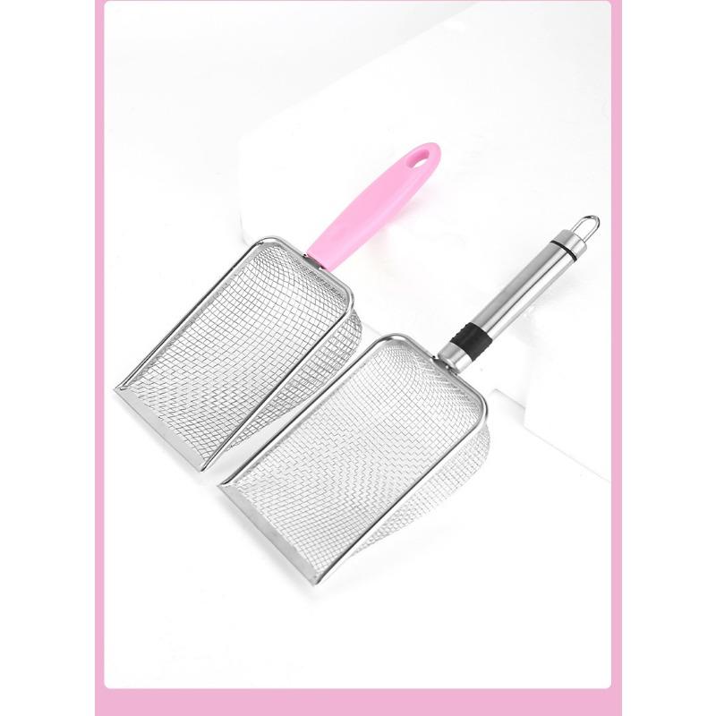 Stainless Steel Cat Litter Shovel Large Fine-pore Bentonite Mesh Shovel for Picking Up Toilet Feces Cat Pet Cleaning Tool