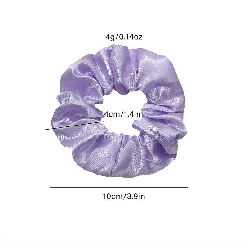 8Pcs  Satin Fabric Sausage Loop Hair Rings Set Solid Colour Fabric Loop Hair Rope Hair Scrunchies Scrunchy Black Coffee