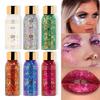 6 Stück Chamäleon Chunky Glitzer Gel Set Flüssiger Lidschatten Gesicht Körper Pailletten Schimmer Funkeln Pigment Make-up für Festival Rave Party Bühne Kosmetik