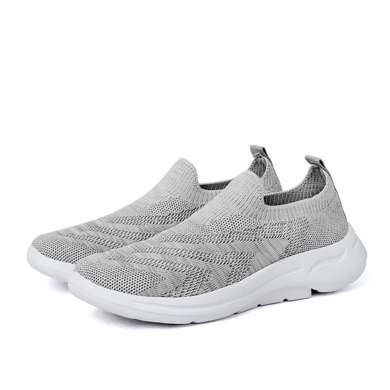 Spring Large Size Women'S Single Shoes Casual Single Shoes Overalls Sneakers Versatile Mesh Breathable Fly-Woven Shoes