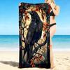1Pc Glass Raven Beach Towel Quick Dry Multiuse For Beach Pool Gym Yoga Home Travel Christmas Halloween Xmas Gift G1213