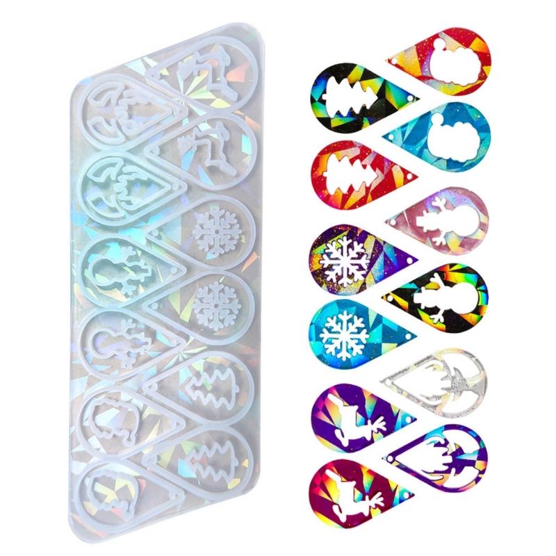 Portable Silicone Mold DIY Christmas Earrings Casting Molds Tear Drop Shapes Jewelry Making Moulds for DIY Lovers
