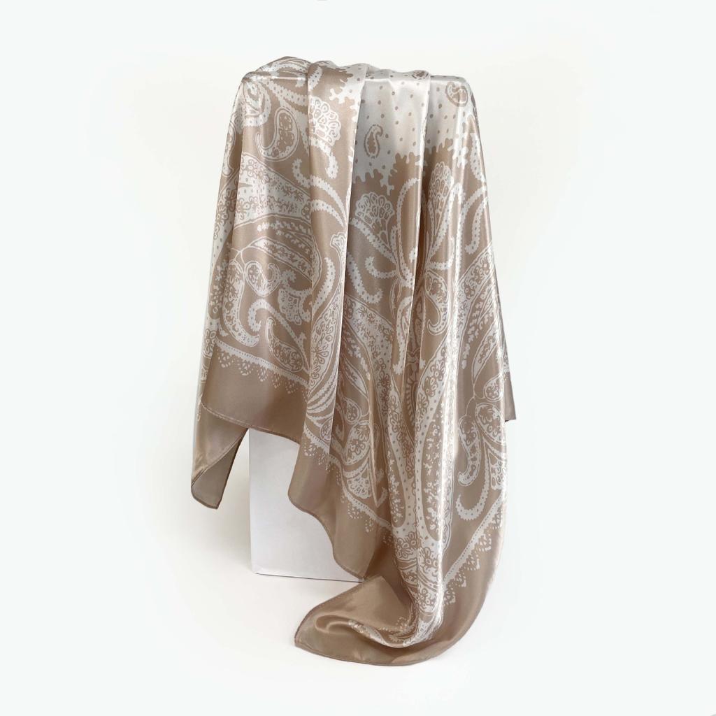 90cm Silk Scarf Ladies Large Square Scarf New Cashew Printed Turban Shawl Silk Scarf Silk Scarf Ladies Fashion