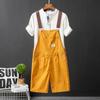 Men's Y2K Bib Overalls Shorts Casual Summer Plus Size Suspenders Breeches Khaki Black Green