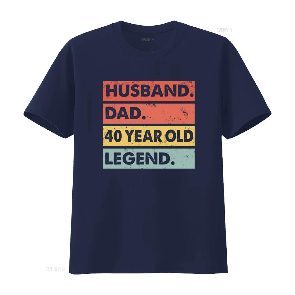 Husband Dad 40 Year Old Legend T Shirt 40th Birthday for Mens Bday vintage Washed Soft graphic Top For Everyday Wear Stylish