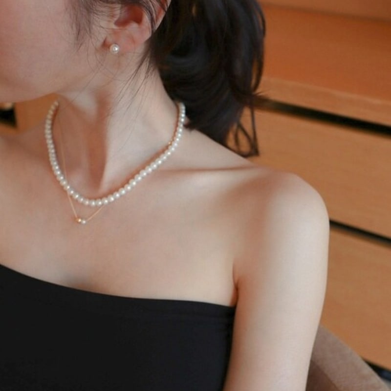 modernlike 14k gold swallow pearl earrings