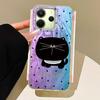 Big Headed Black Cat Circular Dots Phone Case for Xiaomi Redmi 13C 14C A5 A3 A4 A3X Note 14 13 12 11 11S 10 Pro Silicone Cover