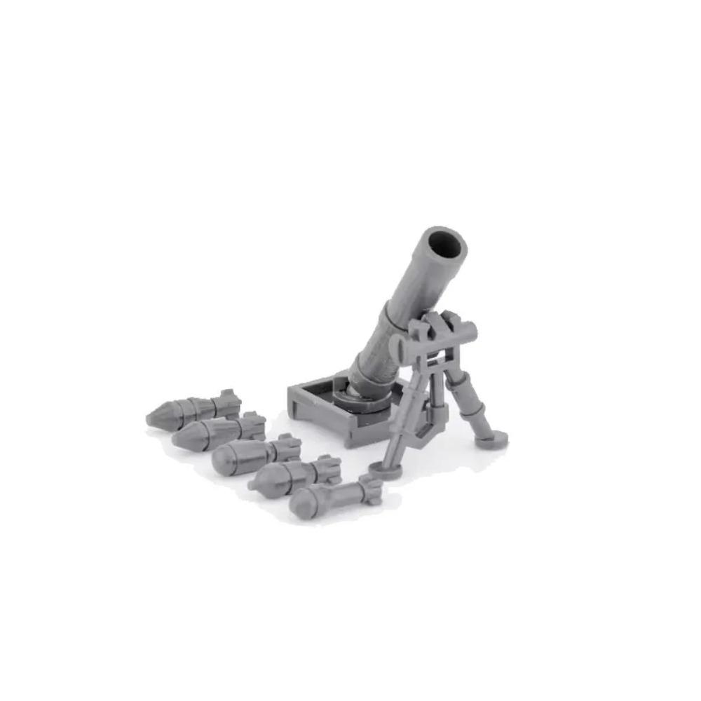 WW2 Military MOC Building Block Soldier Printed Weapon Case Rack Drone Bomb Disposal Mortar Gatling Maxine Gun DIY Toy Gift K046