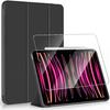 Protective Case - E.F.Connection - for iPad Pro 12.9" - Black - Tempered Glass - Integrated Stand