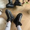 Thick Soled Snow Boots for Women's Winter New Style with Plush and Thick Warm Cotton Boots, Fashionable Waterproof Leather Boots