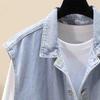 Denim Vest Women's Spring and Autumn Loose Sleeveless Jacket Vest Outer Wear Trendy Ladies Small Fragrance Coat  Loose Tops