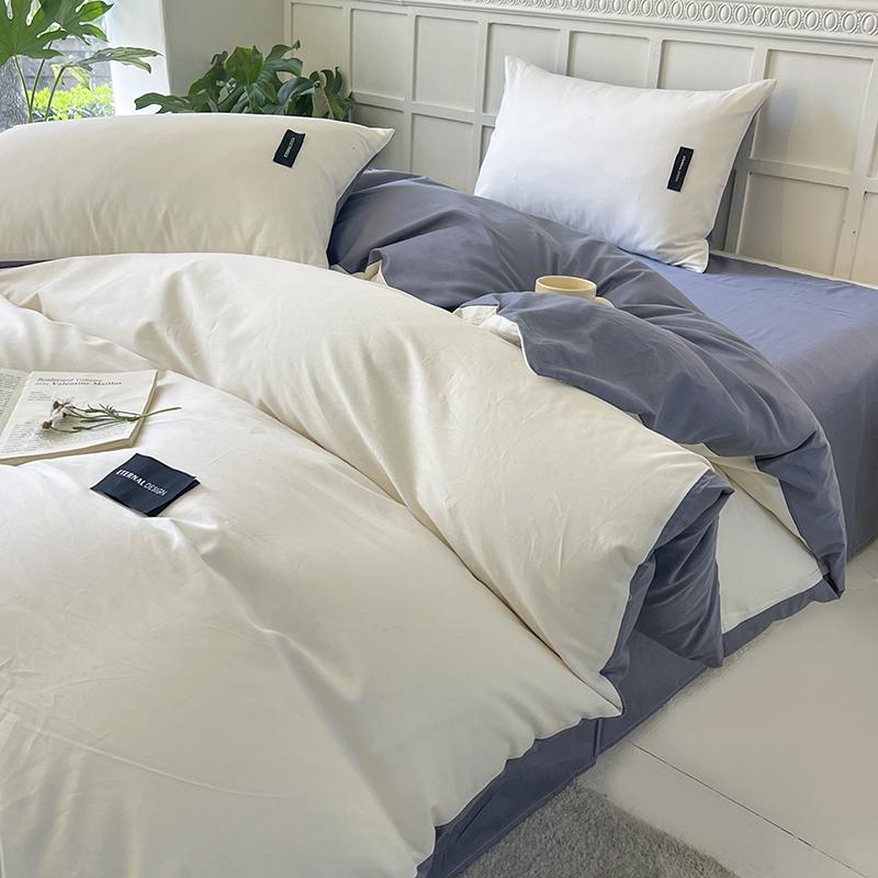White Bedding Comforter Set with Pillowcase Bed Sheet Single Full Size Bed Linen Duvet Cover Set Queen/King Double Single Bed