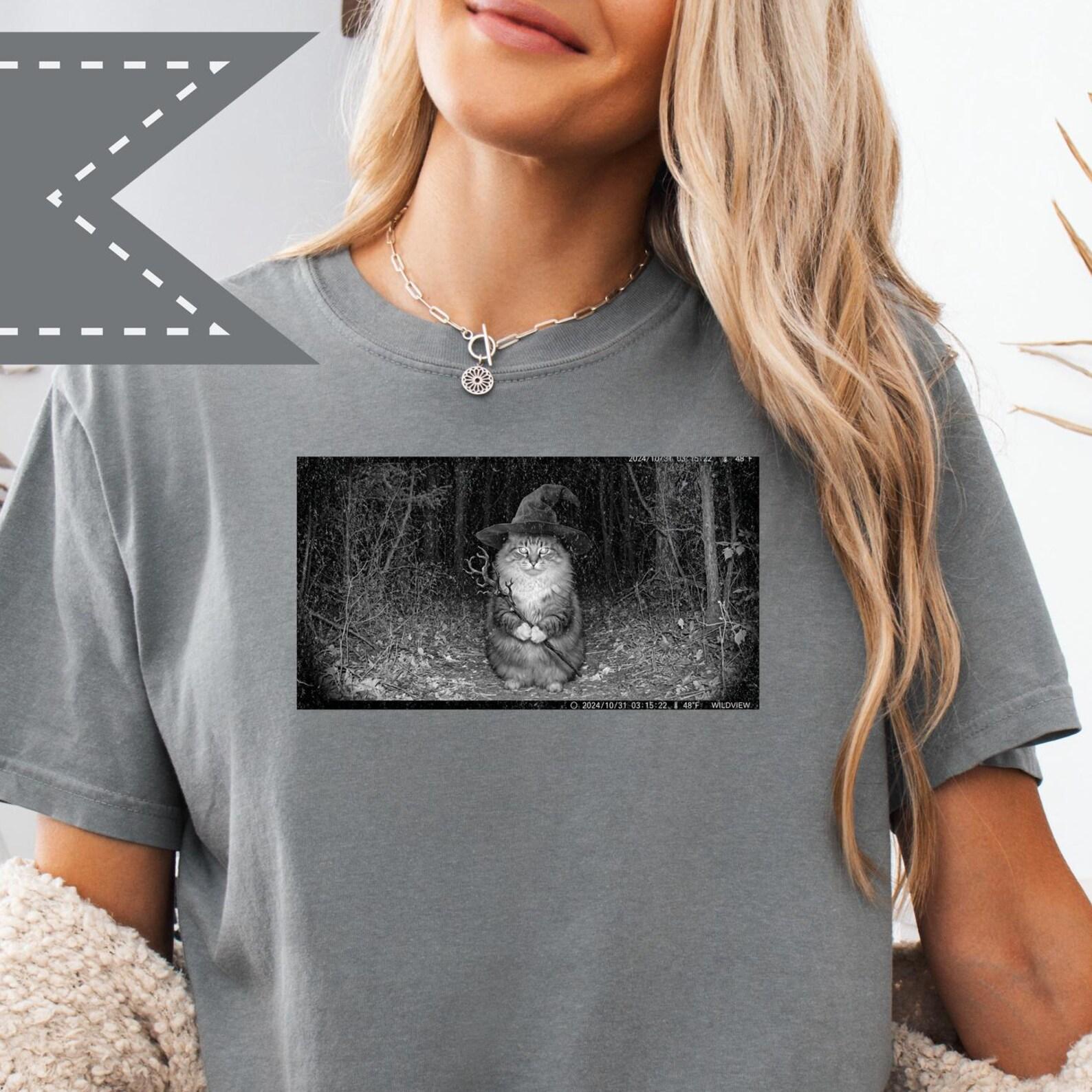 Chonky Cat Wizard Meme T-Shirt, Funny Kitty Graphic Tee, Comfort Colors® Meme Shirt, Cat Lover Gift, Fantasy Gamer Gift S