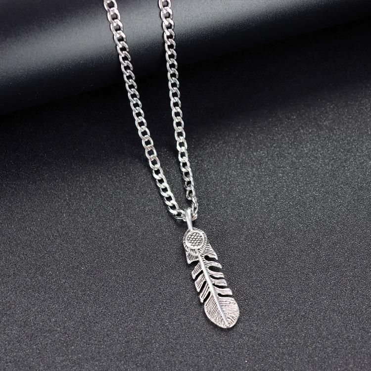 Retro Trendy Cool Titanium Steel Necklace Men's and Women's Hip-hop Personality Square Brand Cross Pendant Japanese and Korean Fashion Street