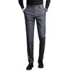 Men's Elastic Slim Fit Business Casual Black Straight-Leg Trousers