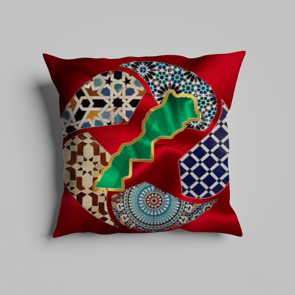 Pillow Case luxurious home office, sofa decorative Multi sized car seat cushions, pillowcases Morocco flag map logo