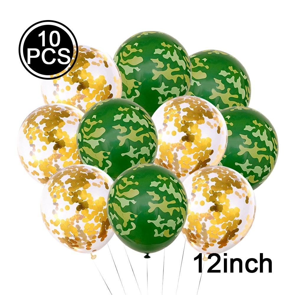 Military Camouflage Balloon Set Metal Latex Balloon Children's Birthday Camouflage Party Background Decoration Photo Taking