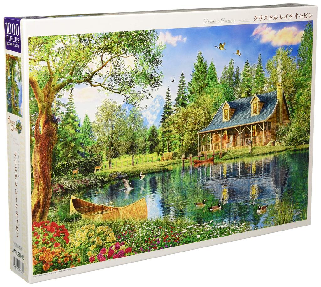 APPLEONE 1000-768 Crystal Lake Cabin (Dominic Davison) 1000-Piece Jigsaw Puzzle (75 x 50 cm) Made in Japan