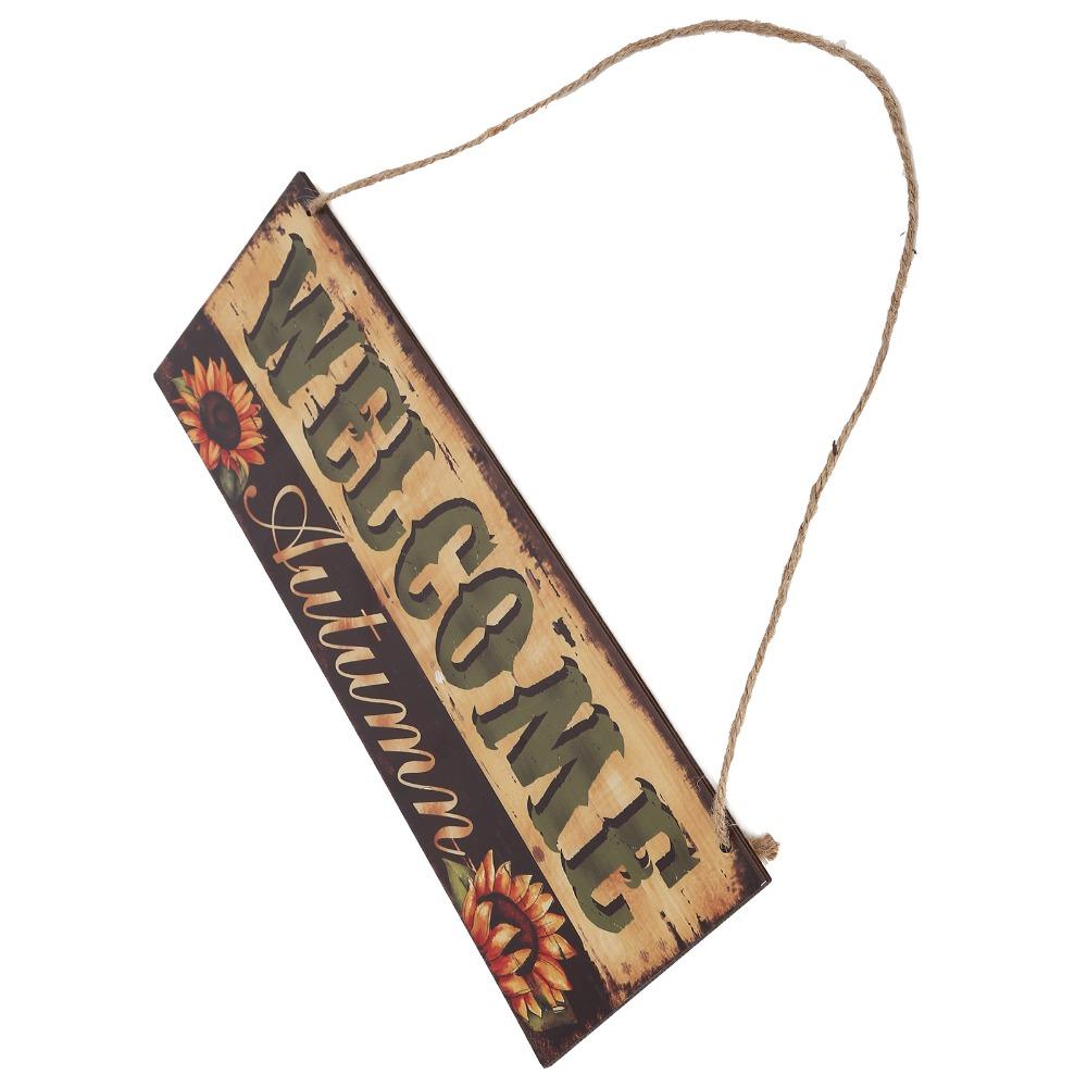 Lightweight Wooden Hanging Sign Pumpkin Sunflower Pattern Door Decor Home Decoration